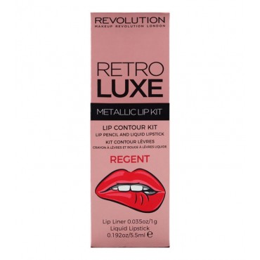 Makeup Revolution - Metallic Lip Kit Retro Luxe - Regent