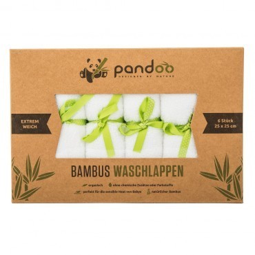 Pandoo - Toallitas BAMBU Pack 6 - Piel Sensible - Hipoalergénica