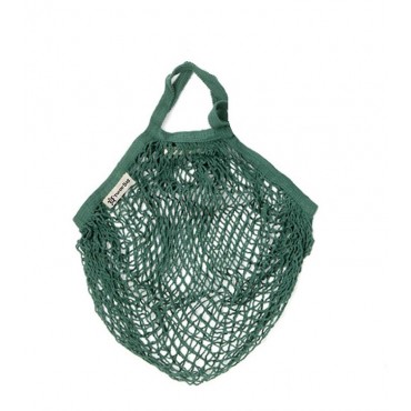Turtle Bags - Bolsa de Algodón Ecológico de Red con Asa Corta- Verde