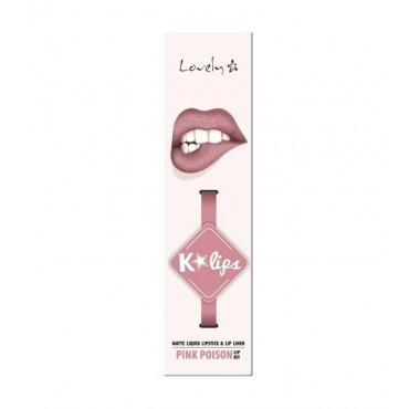 Lovely - Perfilador de labios + labial líquido K-Lips - 2: Pink Poison