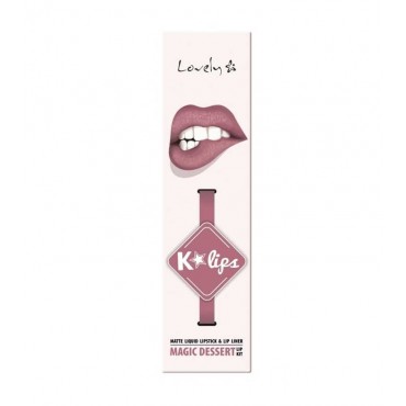 Lovely - Perfilador de labios + labial líquido K-Lips - 7: Magic Dessert