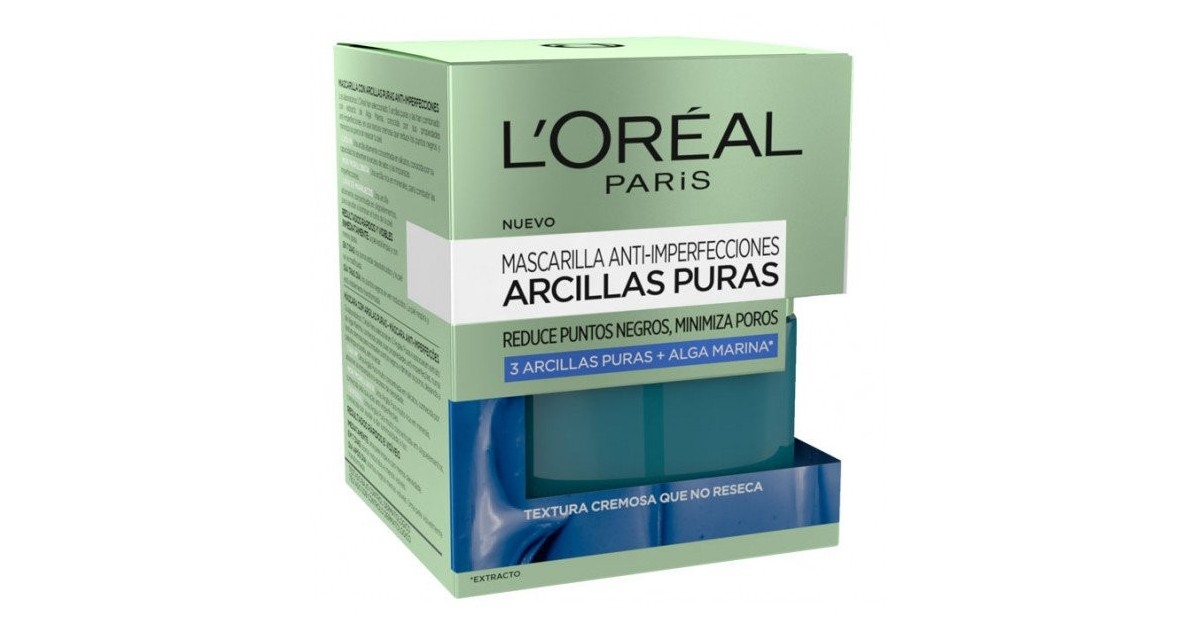 L'Oreal - Arcillas Puras - Mascarilla Anti-Imperfecciones con Algas Marinas - 50ml
