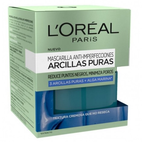 L'Oreal - Arcillas Puras - Mascarilla Anti-Imperfecciones con Algas Marinas - 50ml