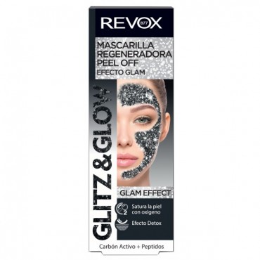 Revox - Glitz & Glow - Mascarilla negra regeneradora peel...