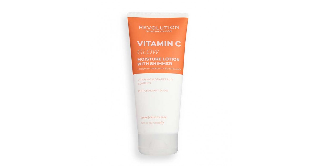 Revolution Skincare - Loción hidratante corporal con vitamina C - Glow Shimmer