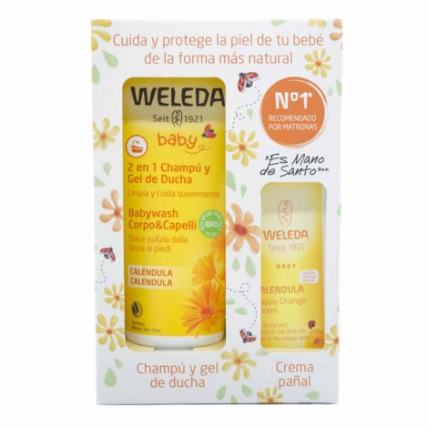 Weleda - Calendula - Pack Champu y Gel de Ducha + Crema Pañal