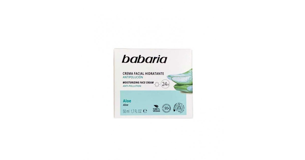 Babaria - Crema facial hidratante de Aloe 24h - 50ml