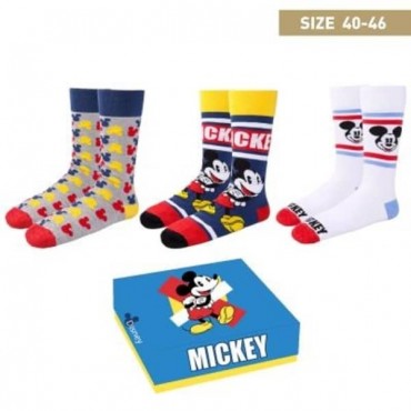Disney - Pack 3 Calcetines - Mickey - Talla 40/46