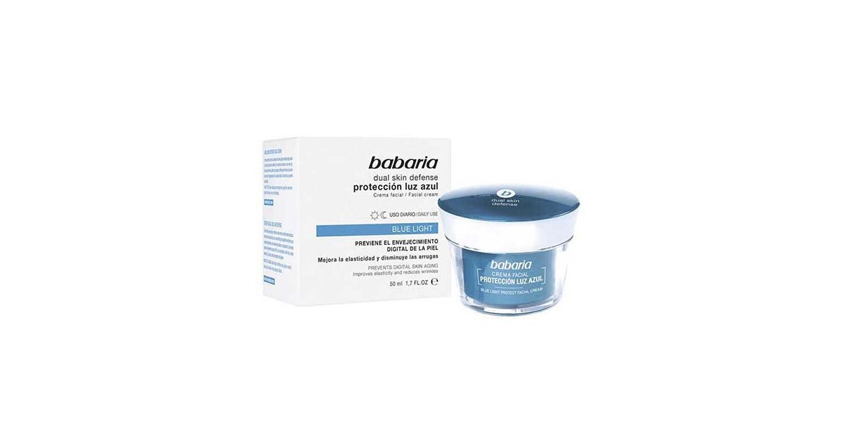 Babaria - Crema facial protección luz azul  - Dual Skin Defense - 50ml
