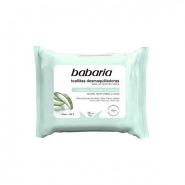 Babaria - Toallitas desmaquillante - Aloe Vera - 25 unidades