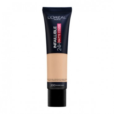 L'Oréal París - Base de Maquillaje - Infalible 24H Matte Cover - 200 Golden Sand - 30ml