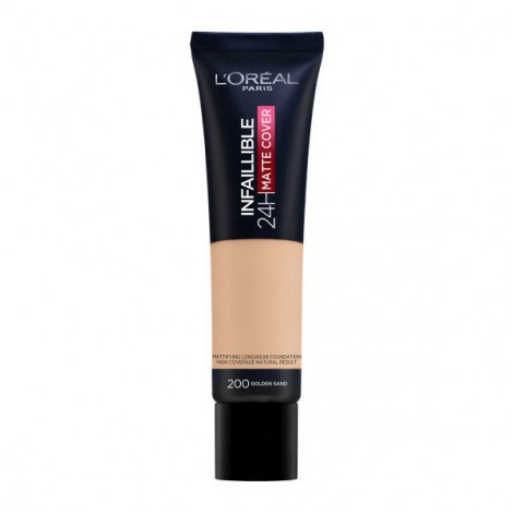 L'Oréal París - Base de Maquillaje - Infalible 24H Matte Cover - 200 Golden Sand - 30ml