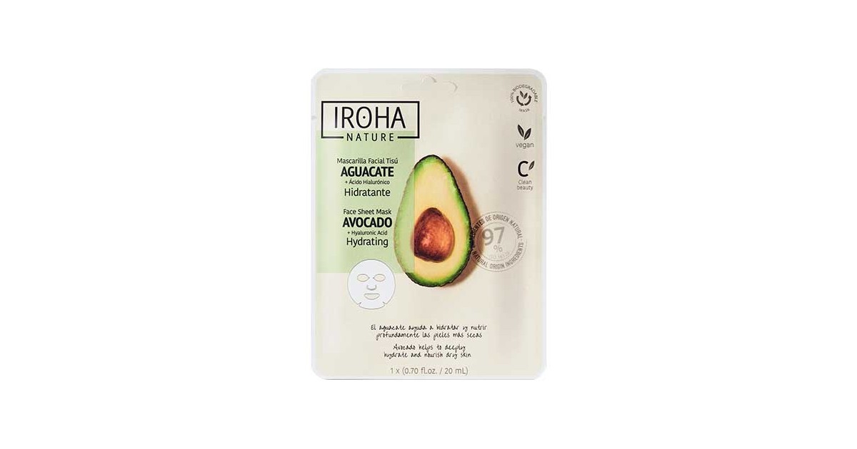 Iroha Nature - Mascarilla Hidratante - Natural Extracts - Aguacate + AH