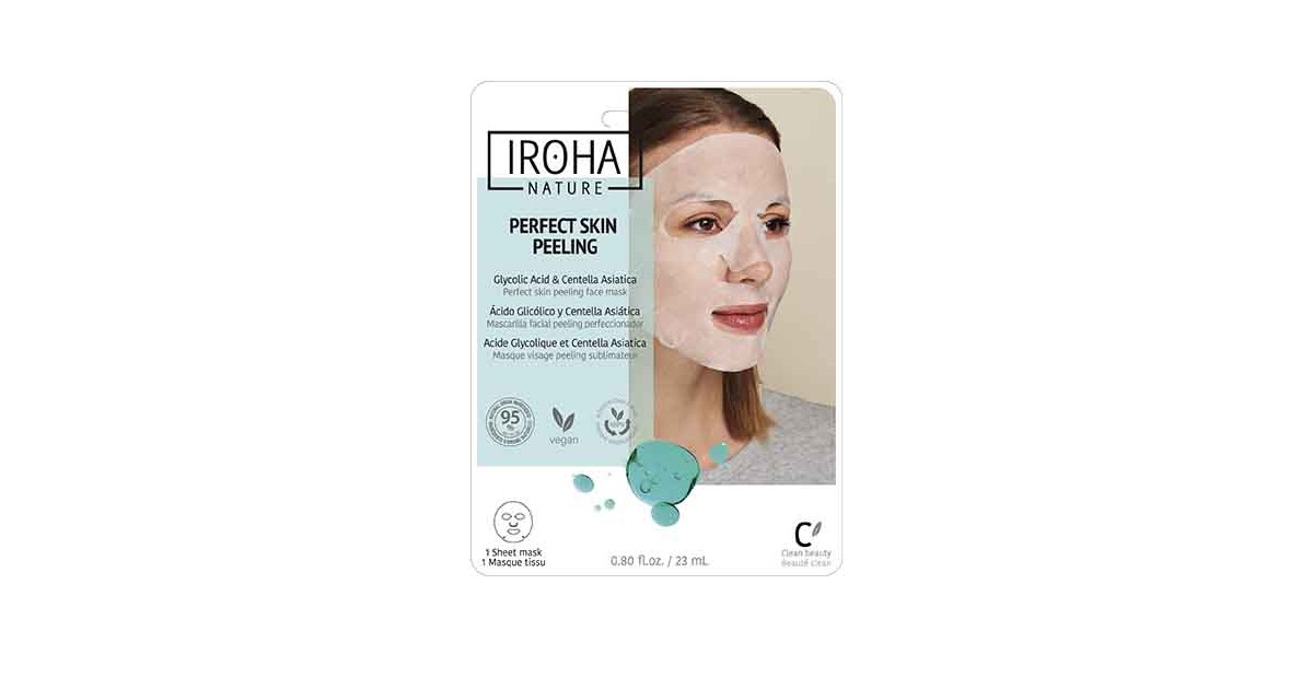 Iroha Nature - Mascarilla Peeling Piel Perfecta - Ácido Glicólico - Fórmula Clean Beauty