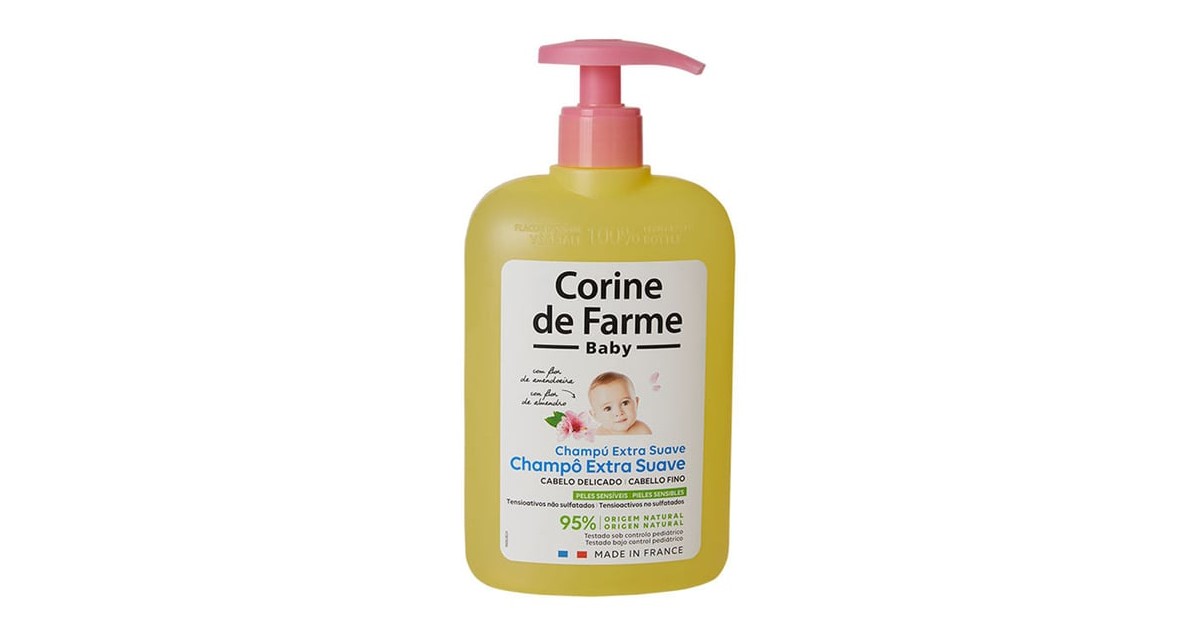Corine de Farme - Champú Extra Suave Bebé - Pelo Fino y Delicado - 500ml