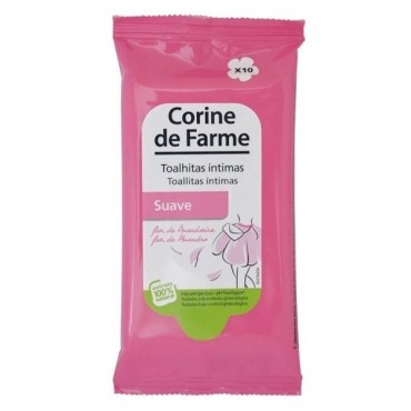 Corine de Farme - Toallitas Íntimas Suaves - Fibra Vegtetal - x10