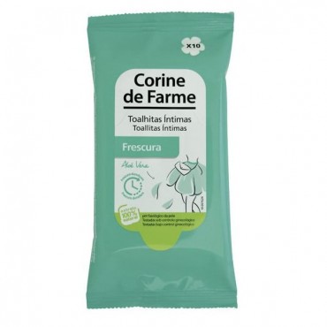Corine de Farme - Toallitas Íntimas Frescura - Fibra Vegtetal - x10