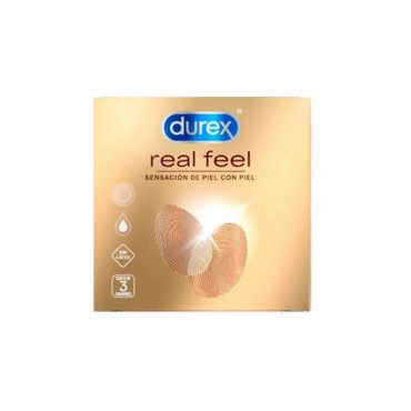 Durex - Preservativos Real Feel - 3 unidades