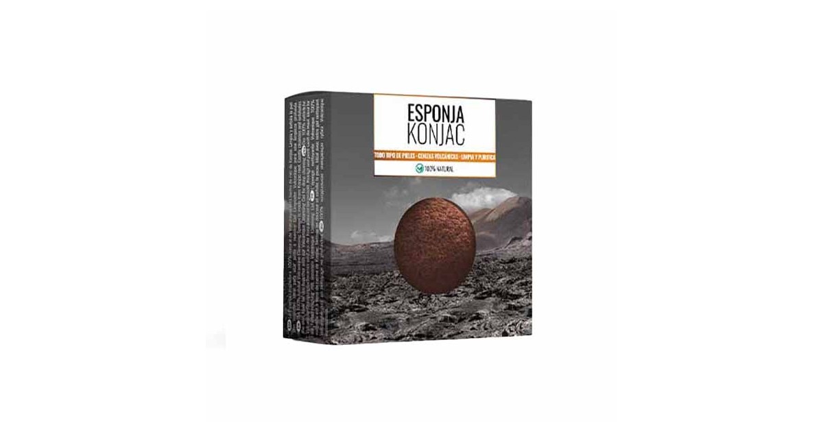 Esponja Konjac - Rostro y Cuerpo - Ceniza Volcánica