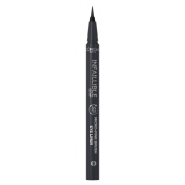 L'Oréal París - Delineador Infalible Grip Micro-Fine Brush - 01: Obsidian Black
