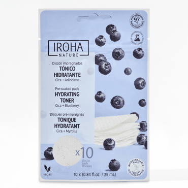 Iroha Nature - Discos Tónico Hidratante y Calmante con Arándanos - Piel Sensible - x10 uds