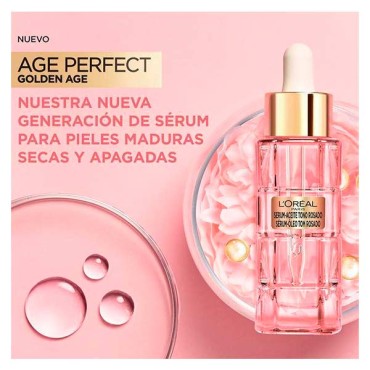L'Oréal París - Serum-Aceite Anti-flacidez - Age Perfect - Golden Age - Tono Rosado - 30ml