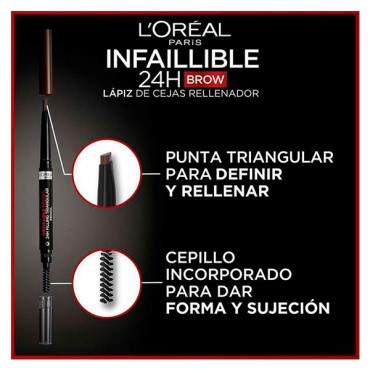 L'Oréal París - Lápiz Cejas - Infaillible Brows 24H Filling Triangular - 3.0: Brunette