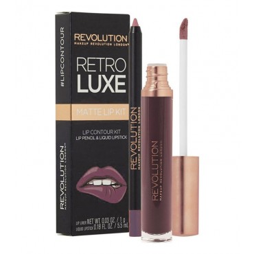 Makeup Revolution - Matte Lip Kit Retro Luxe - Royal