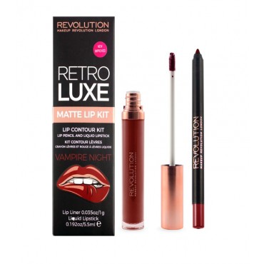 Makeup Revolution - Matte Lip Kit Retro Luxe - Vampire Night